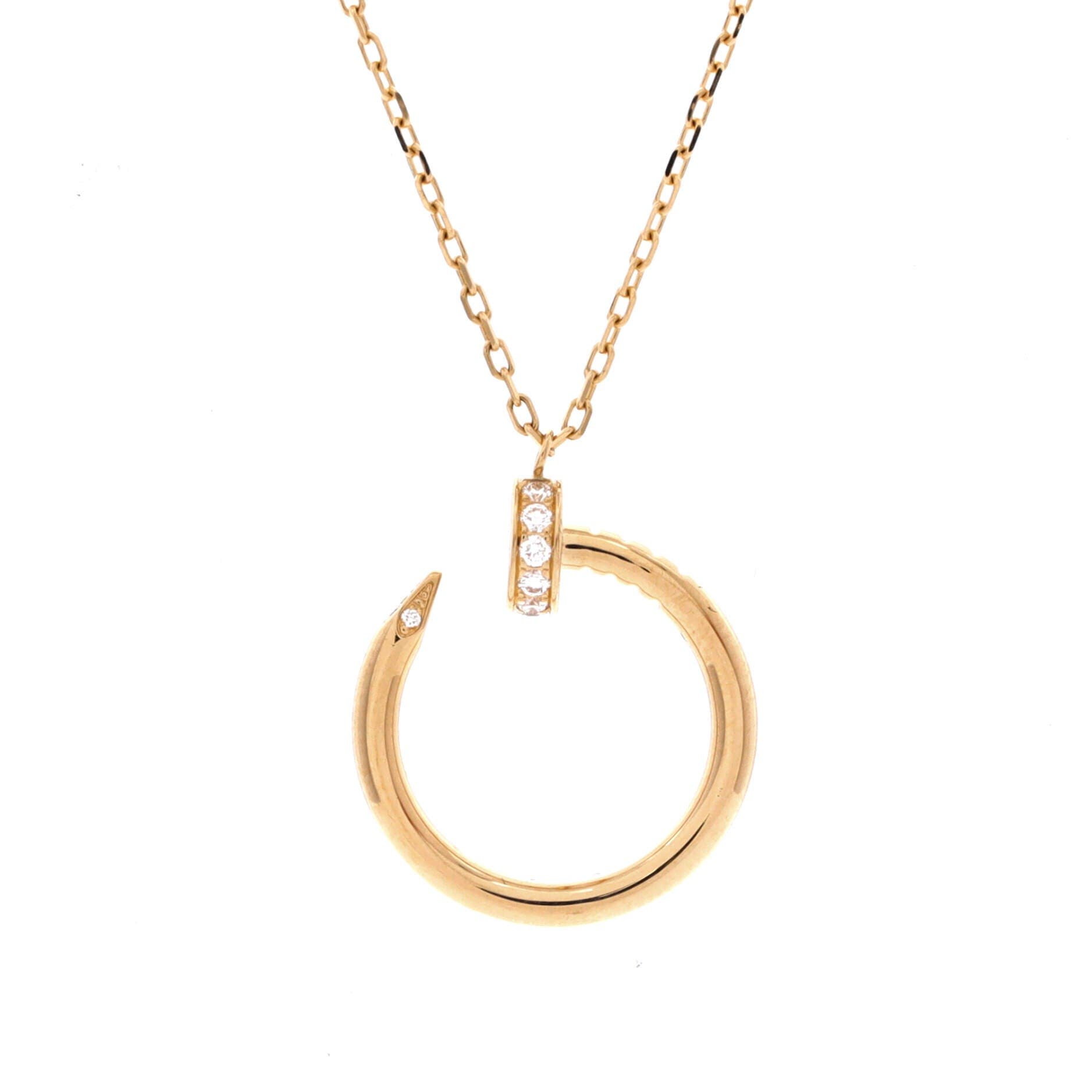 Juste un Clou Pendant Necklace 18K Yellow Gold with Diamonds, Main, color, Metallic Gold