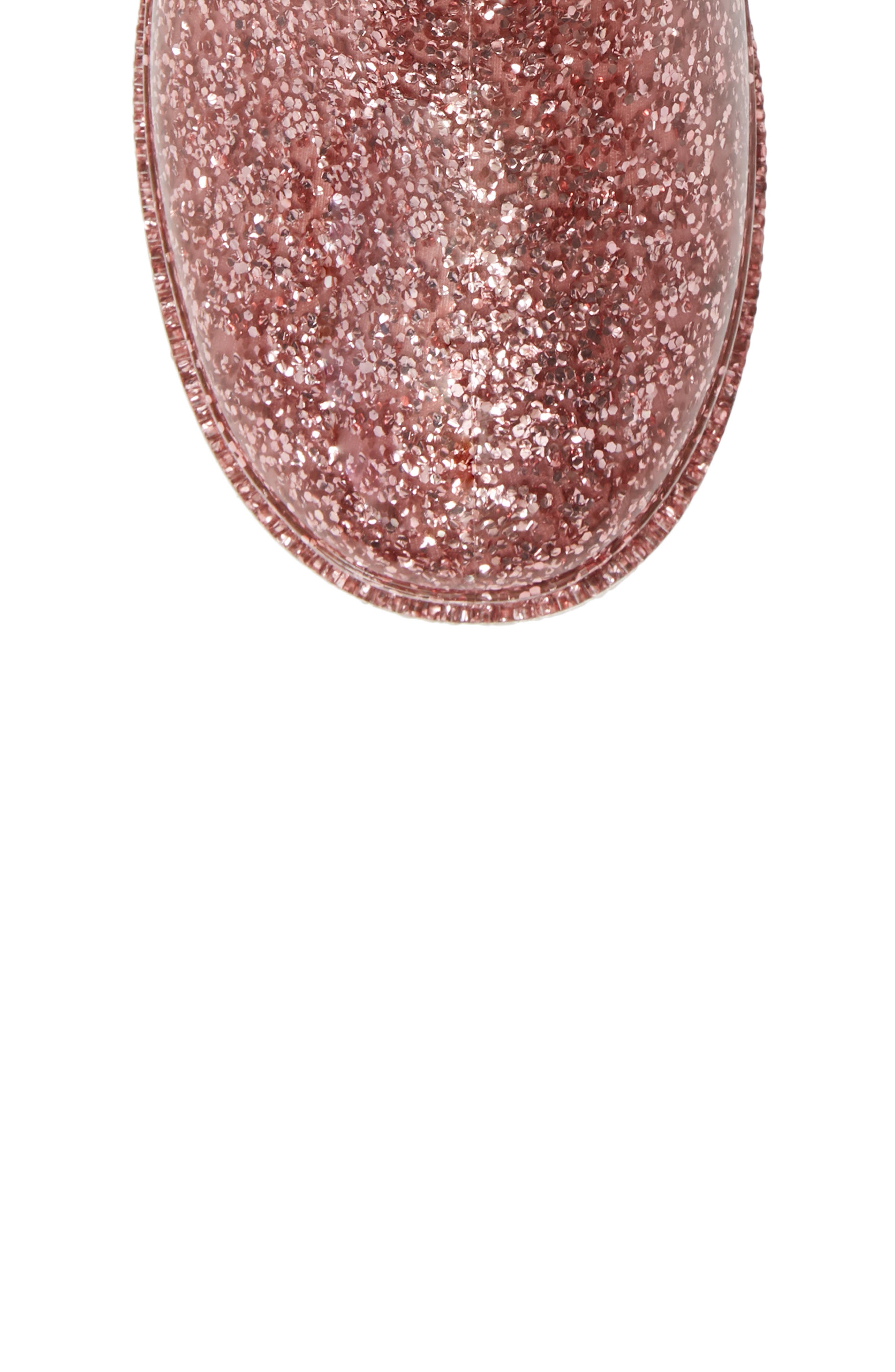 Glitter Waterproof Rain Boot, Alternate, color, ROSE GOLD