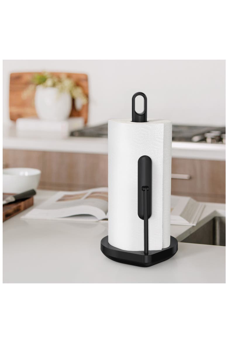 tension arm paper towel holder, Alternate, color, MATTE BLACK