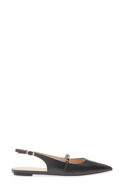 Stuart Weitzman 'emilia' Black Slingback Sandals With Adjustable Strap Closure