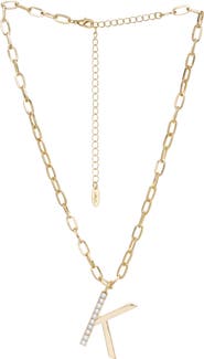 Ettika Imitation Pearl Initial Pendant Necklace