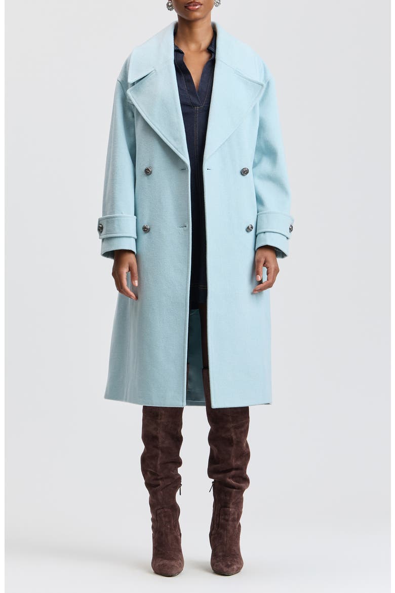 Oversized Double Breasted Cocoon Peacoat, Alternate, color, FROST