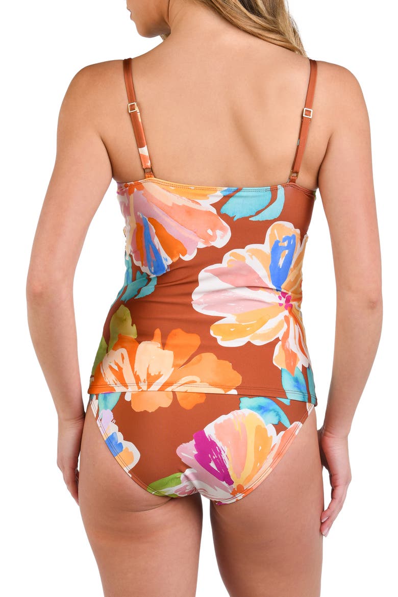 Saharan Sands Ruched Underwire Tankini Top, Alternate, color, CINNAMON