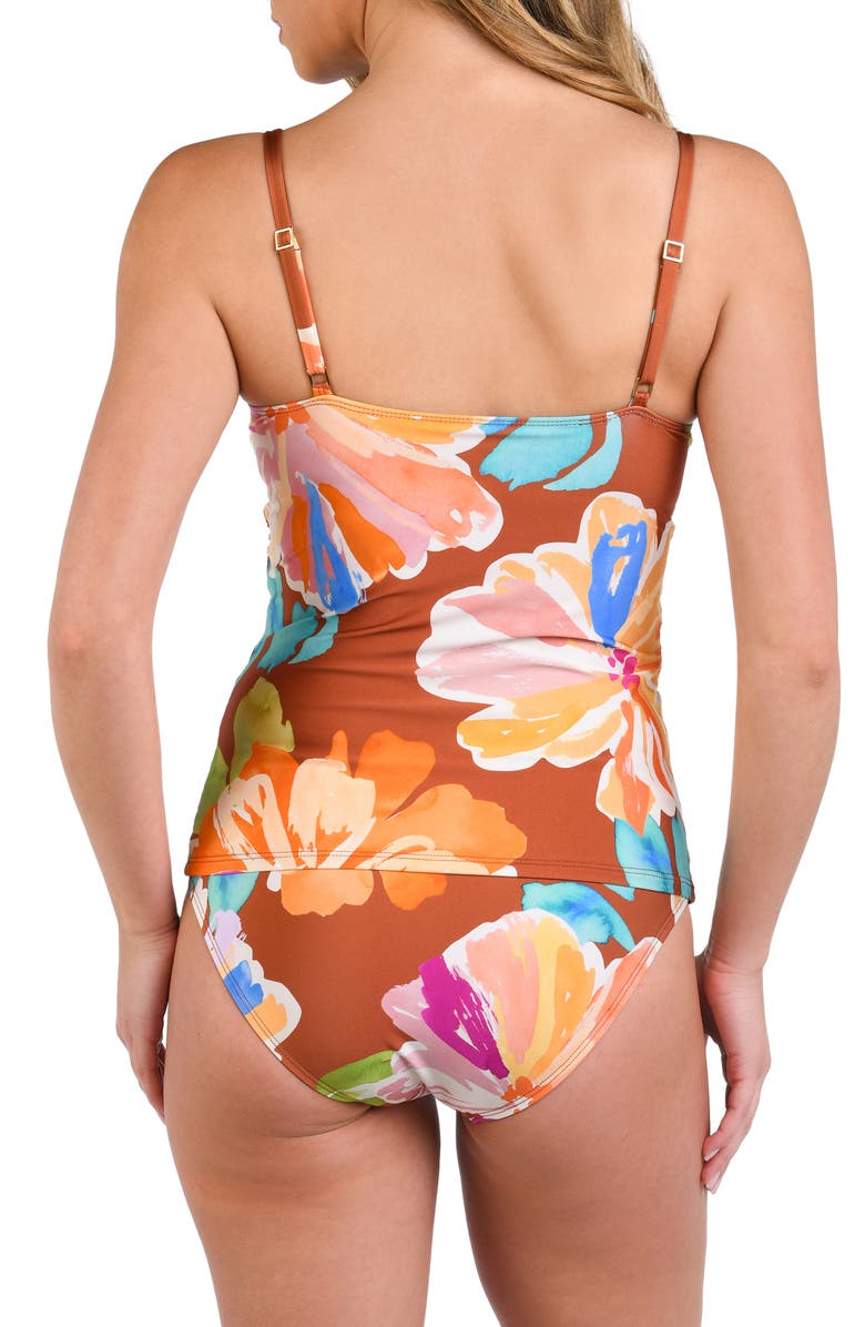 La Blanca Saharan Sands Ruched Underwire Tankini Top, Alternate, color, Cinnamon