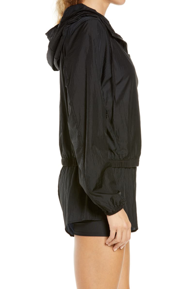 Alo Light Hooded Zip Jacket, Alternate, color, Black