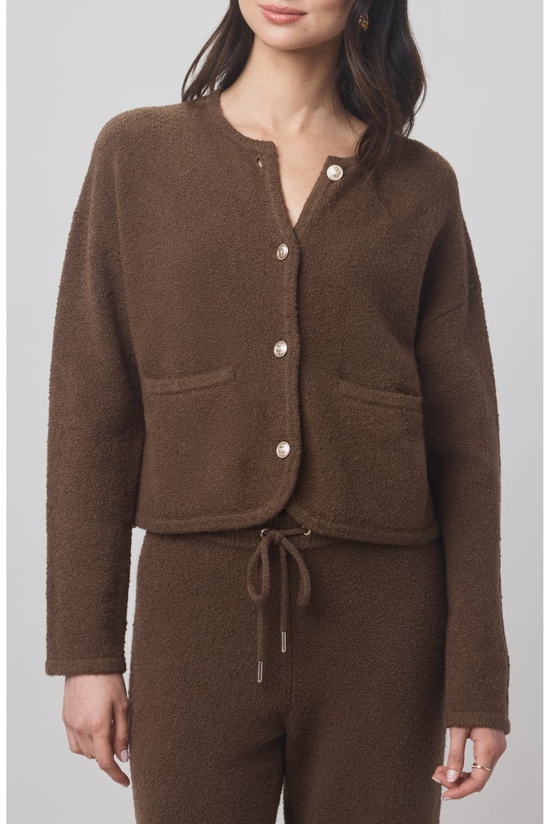 x @cellajaneblog Bouclé Cardigan, Main, color, TRUFFLE