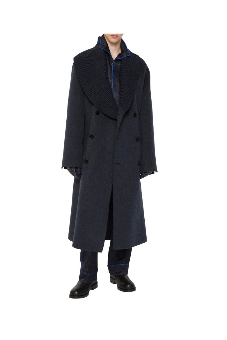 Wool Mohair Blend Coat, Alternate, color, Night grey melange