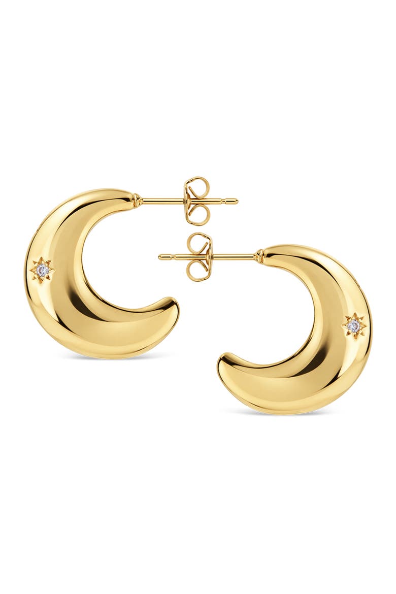 Crescent Bold Hoop Earrings, Alternate, color, GOLD
