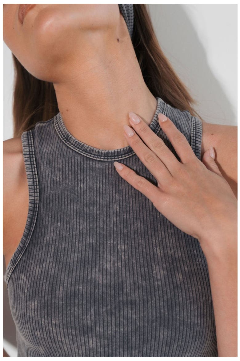 Cloud II Rib High Neck Tank, Alternate, color, Iron Washed