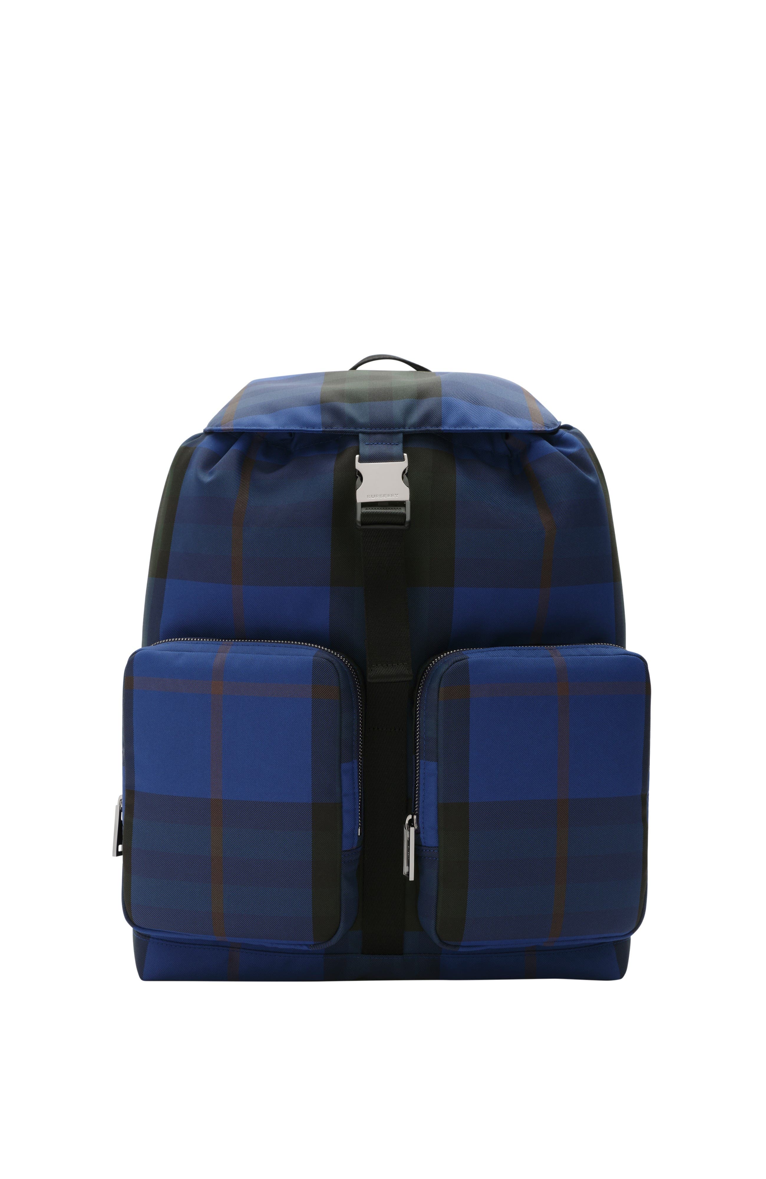Burberry Medium Check Backpack, Main, color, Knight Blue