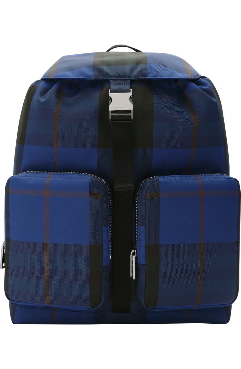 Burberry Medium Check Backpack, Main, color, Knight Blue