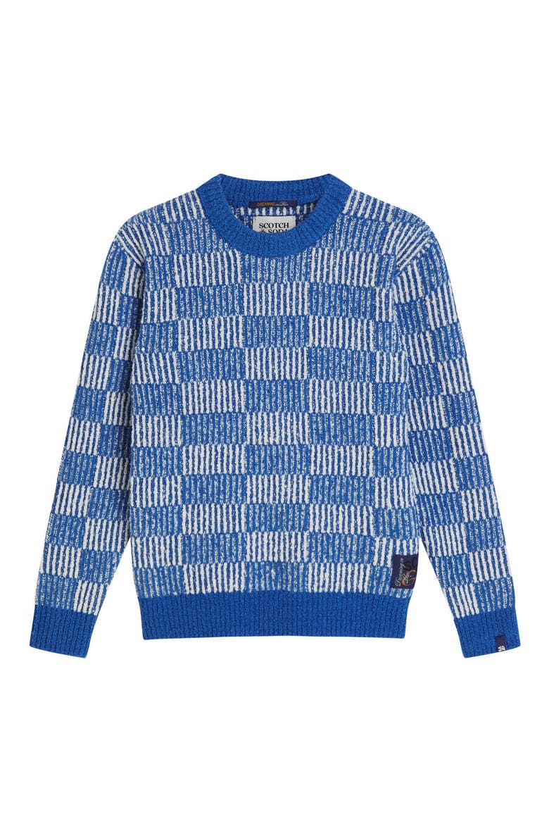 Kids' Structured Crewneck Sweater, Main, color, TWILIGHT BLUE / EGGNOG