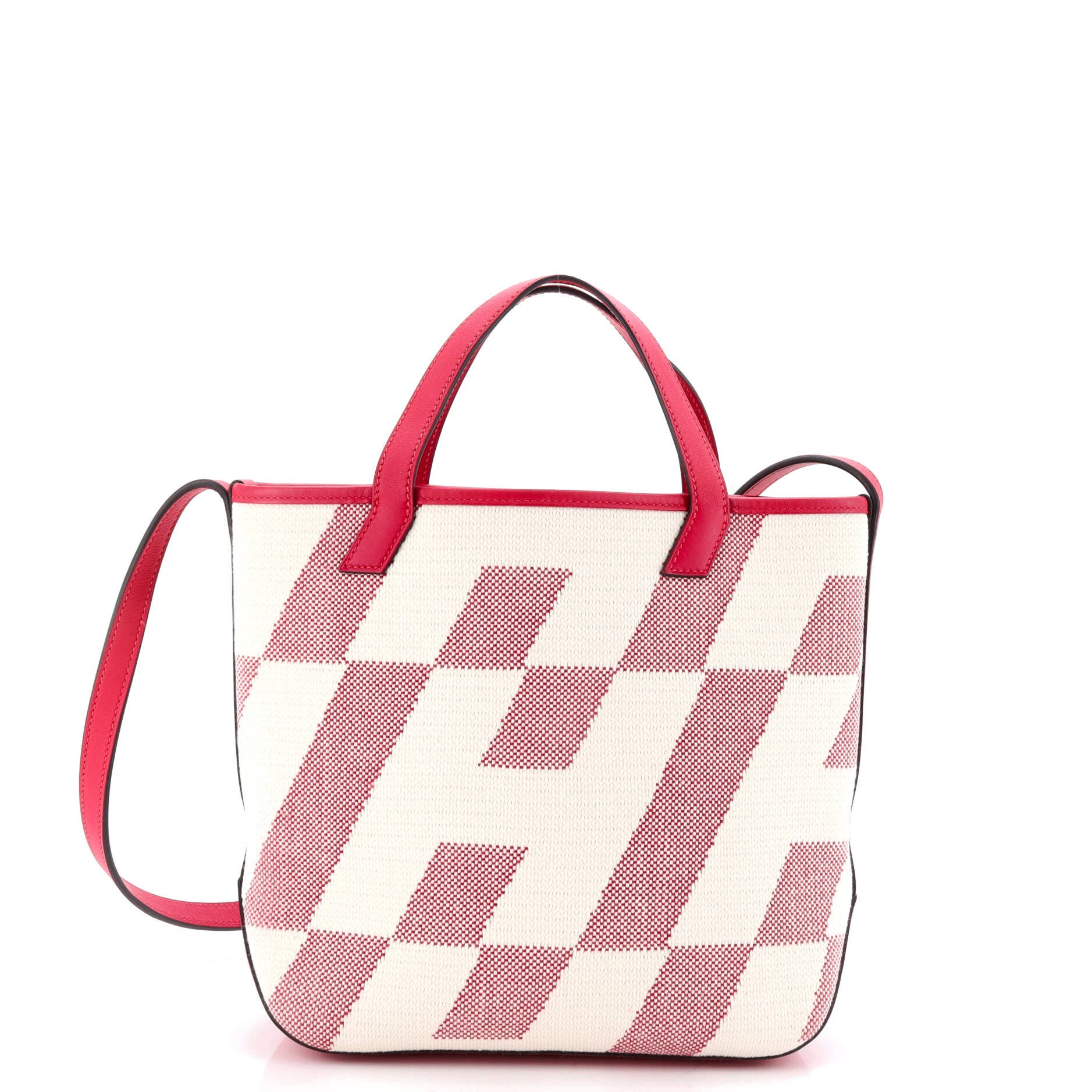 Pre-Owned Hermes Cabas H en Biais Tote Canvas with Leather 27, Main, color, Framboise