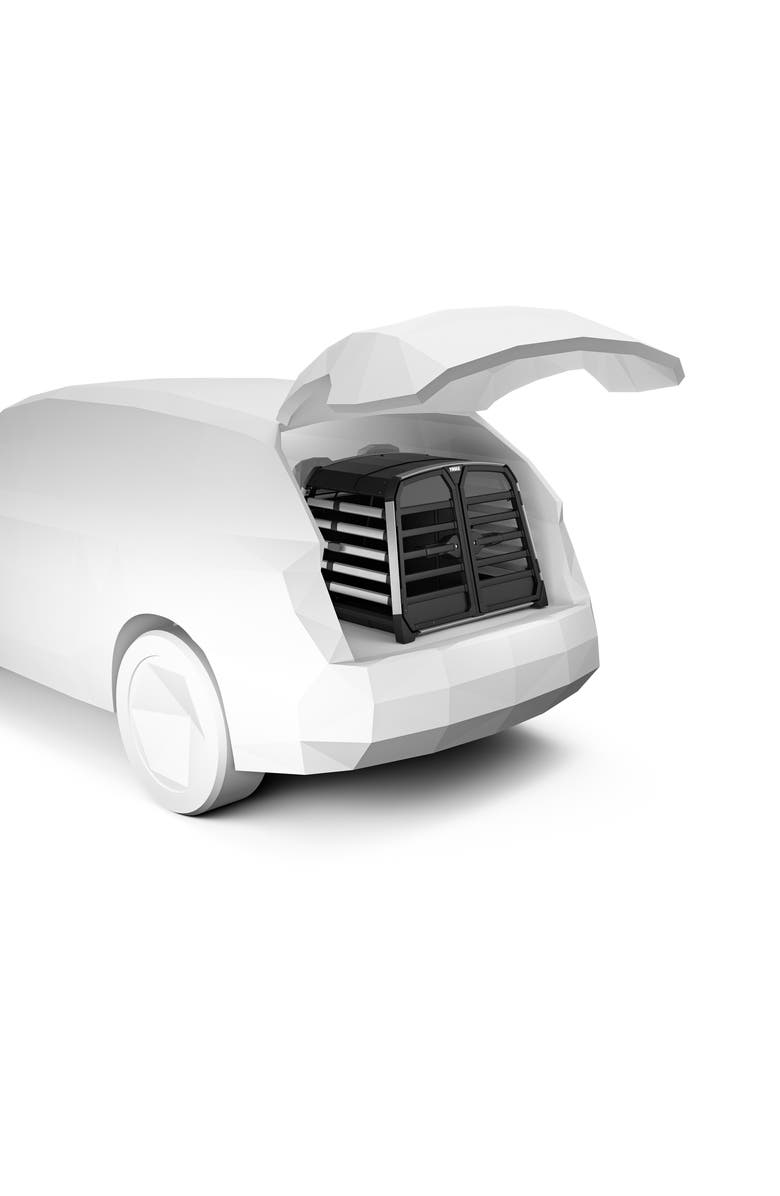 Thule Allax Double Medium Dog Travel Crate, Alternate, color, Black/ Silver