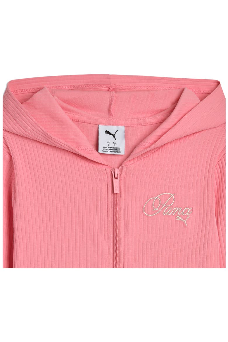 Kids' Bow Society Ribbed Stretch Cotton Hoodie, Alternate, color, PINKSCAPE