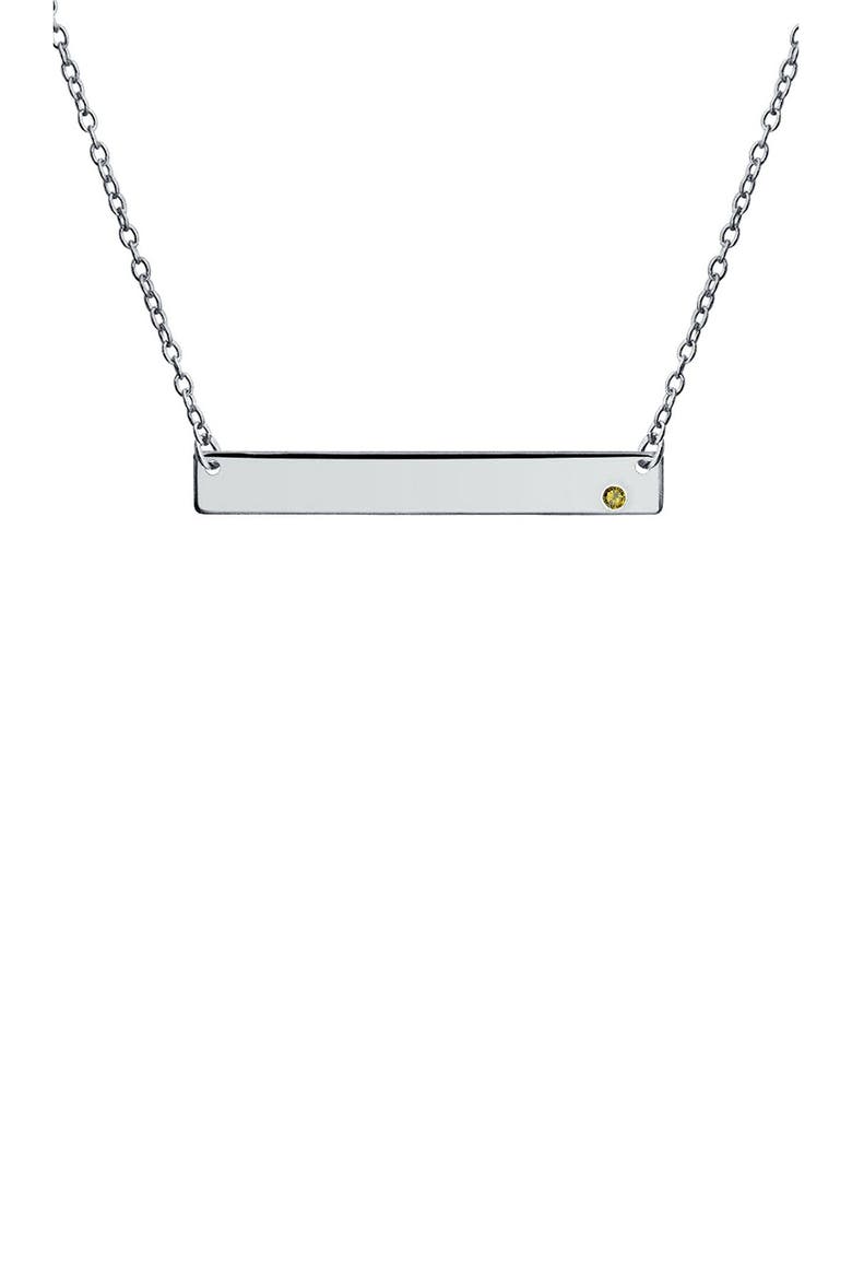 Sterling Silver Yellow Crystal Bar Pendant Necklace, Main, color, YELLOW