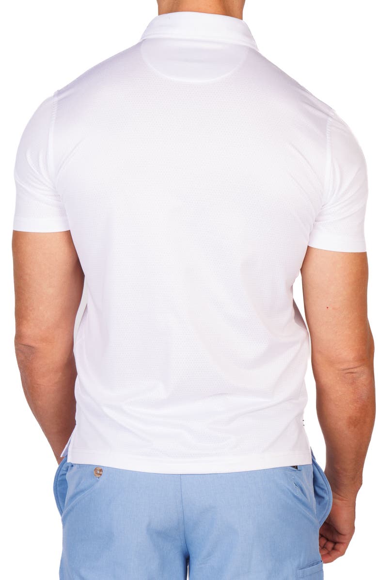 TailorByrd Mélange Mesh Performance Golf Polo, Alternate, color, White