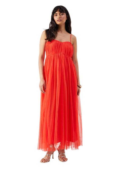 Tulle Strappy Bandeau Maxi Dress