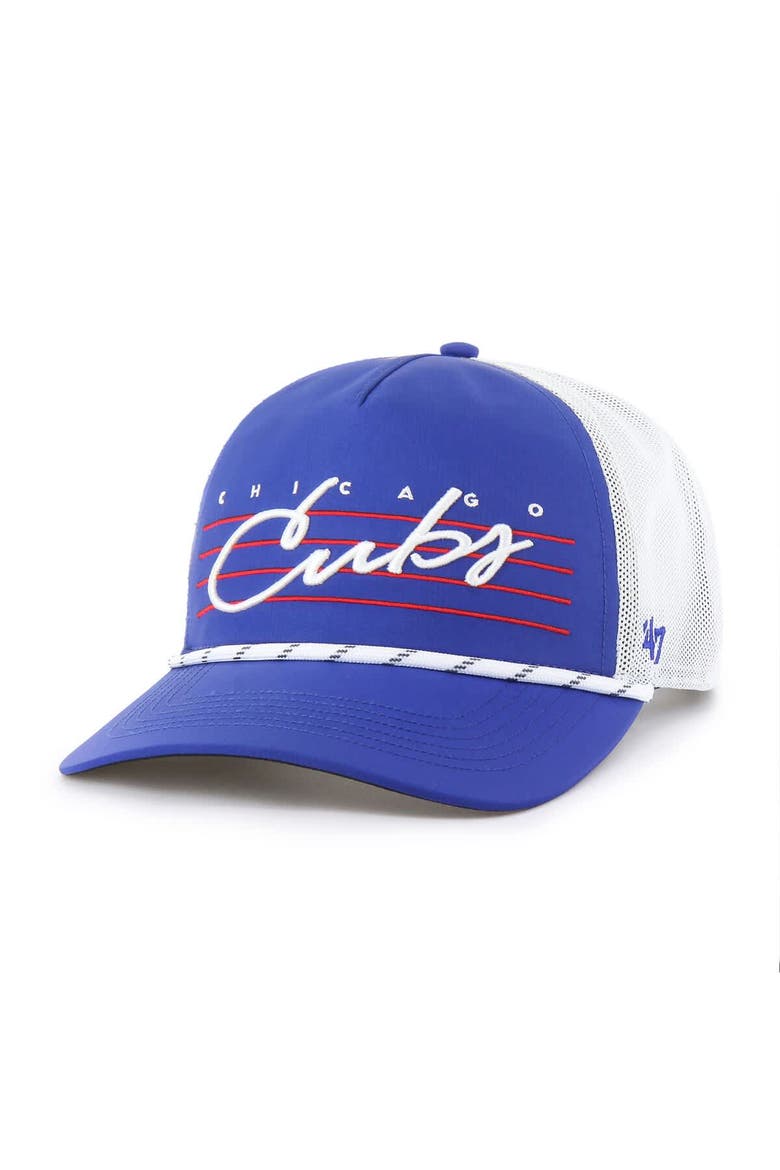 Men's '47 Royal Chicago Cubs Brrr Downburst Mesh Hitch Adjustable Hat, Main, color, Royal