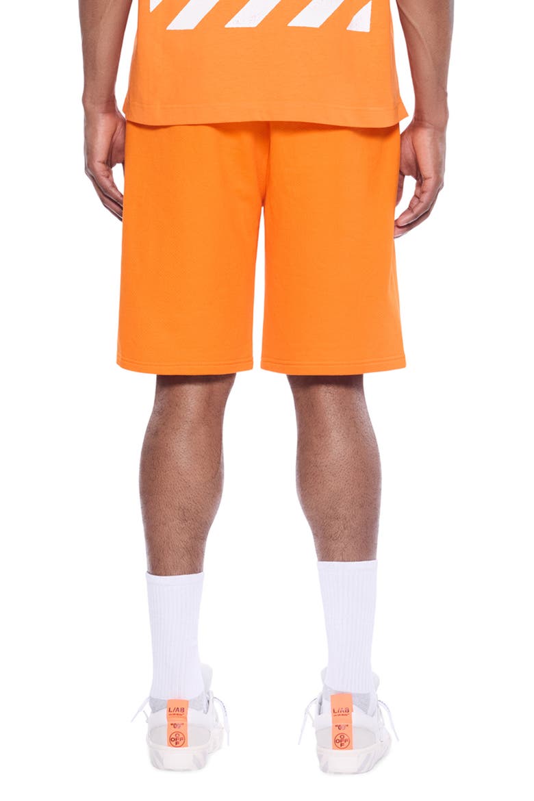 Diagonal Logo Cotton French Terry Sweat Shorts, Alternate, color, ORANGE TIGER