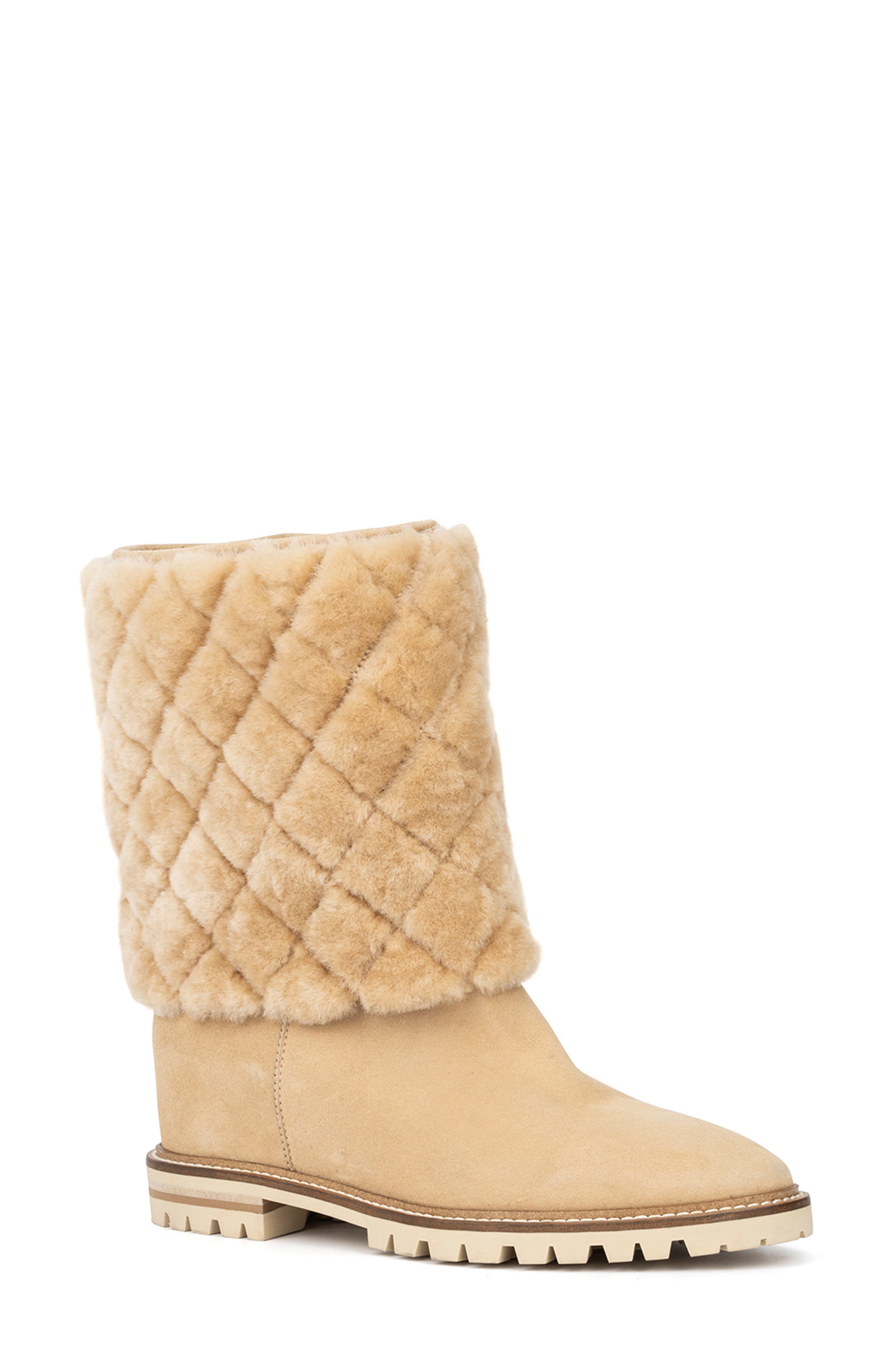 Casandra Genuine Shearling Winter Boot, Main, color, BEIGE/ SAND