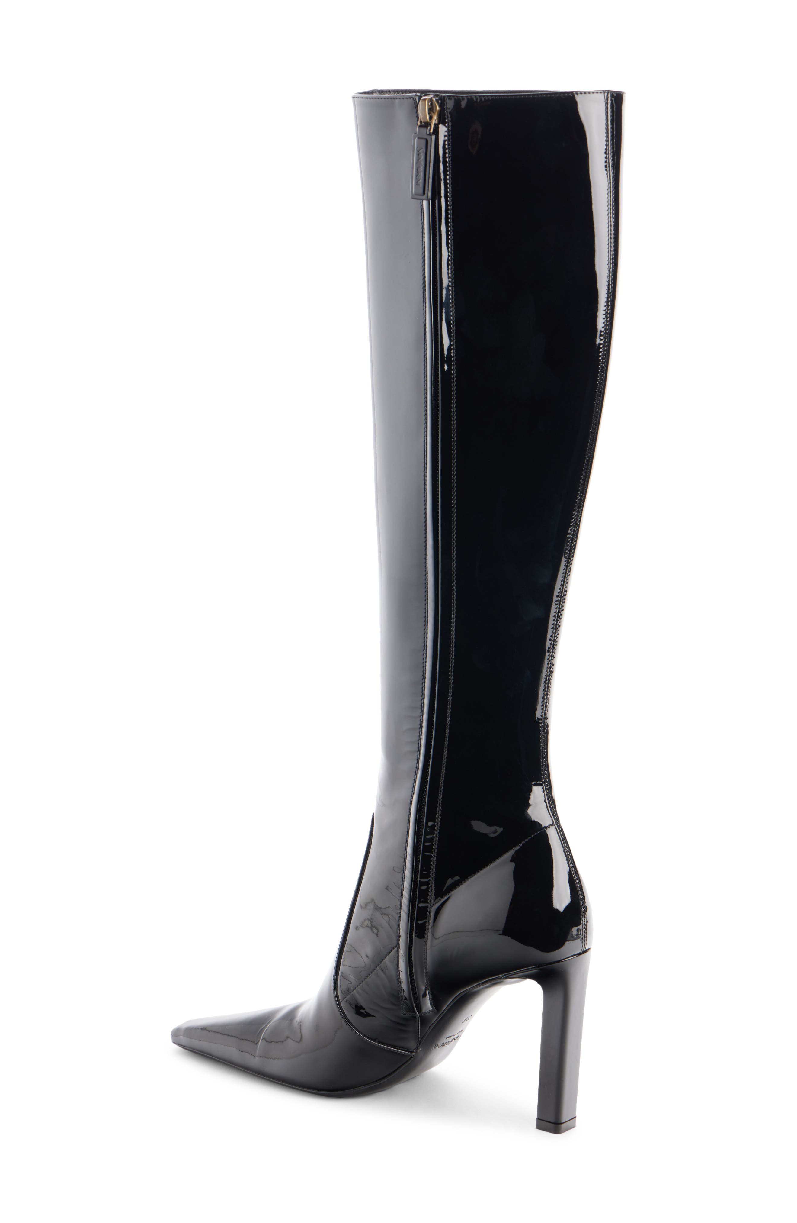 Francoise Leather Knee High Boot, Alternate, color, NOIR