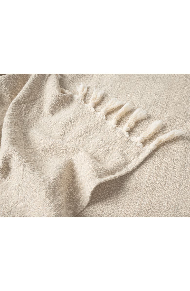 Coyuchi Lido Organic Cotton Throw Blanket, Alternate, color, Undyed W/ Khaki