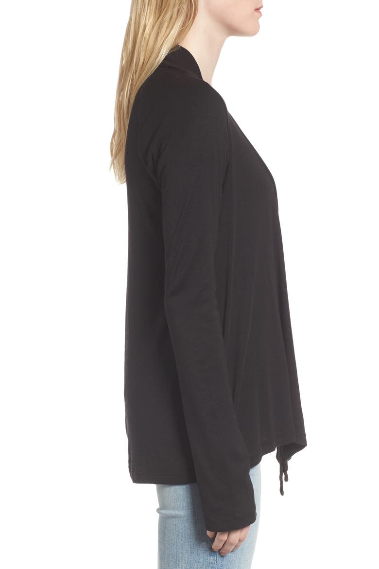 Classic Flare Cardigan, Alternate, color, BLACK