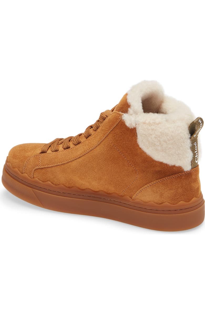 Chloé Lauren Genuine Shearling Lined High Top Sneaker, Alternate, color,