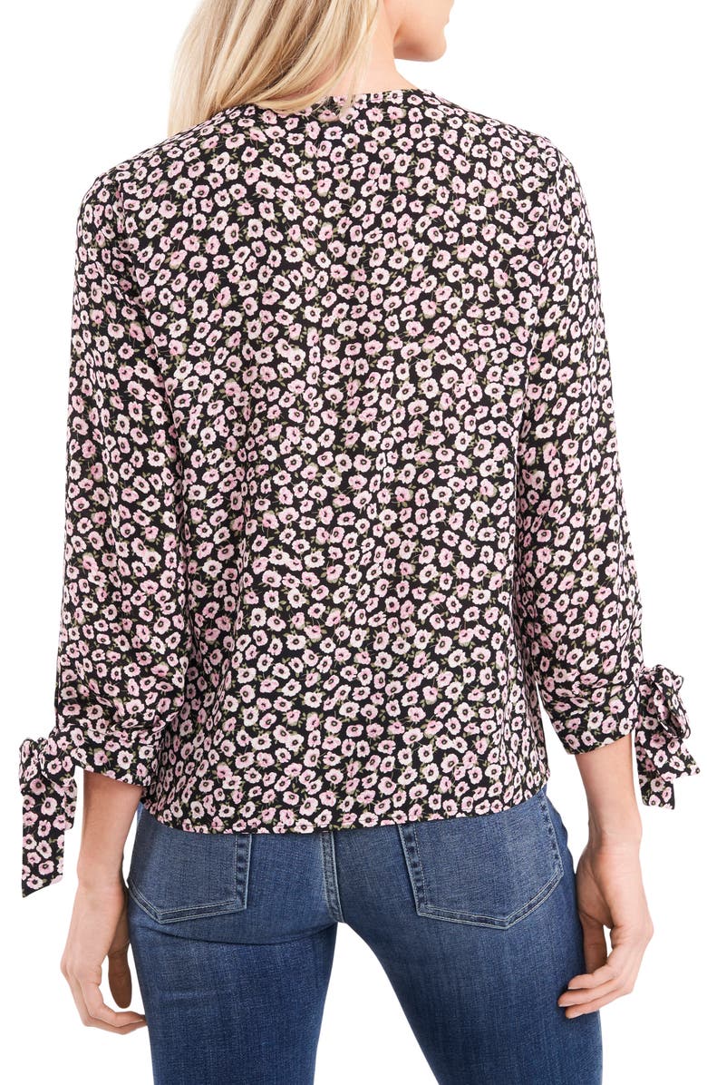 CeCe Floral Tie Sleeve Blouse, Alternate, color,
