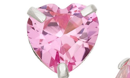 Fzn 10k Gold Sapphire Heart Stud Earrings In Multi