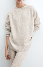 MANGO Crewneck Raglan Sleeve Sweater