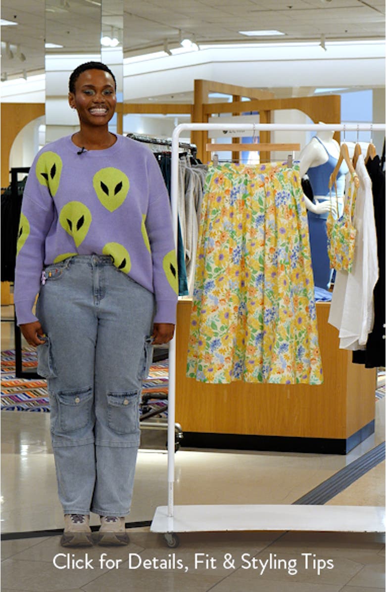 Jolie Floral Print Midi Skirt, sales video thumbnail