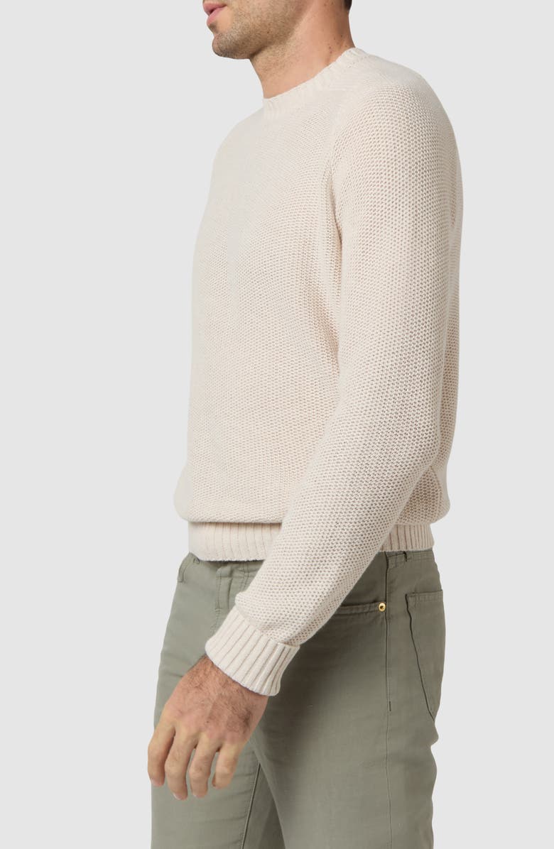 Sid Mashburn Beach Cotton & Linen Crewneck Sweater, Alternate, color, Bone Cotton Linen