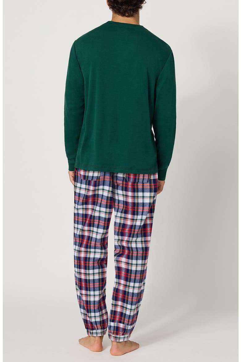 Cotton Flannel Pajamas, Alternate, color, HERITAGE PLAID