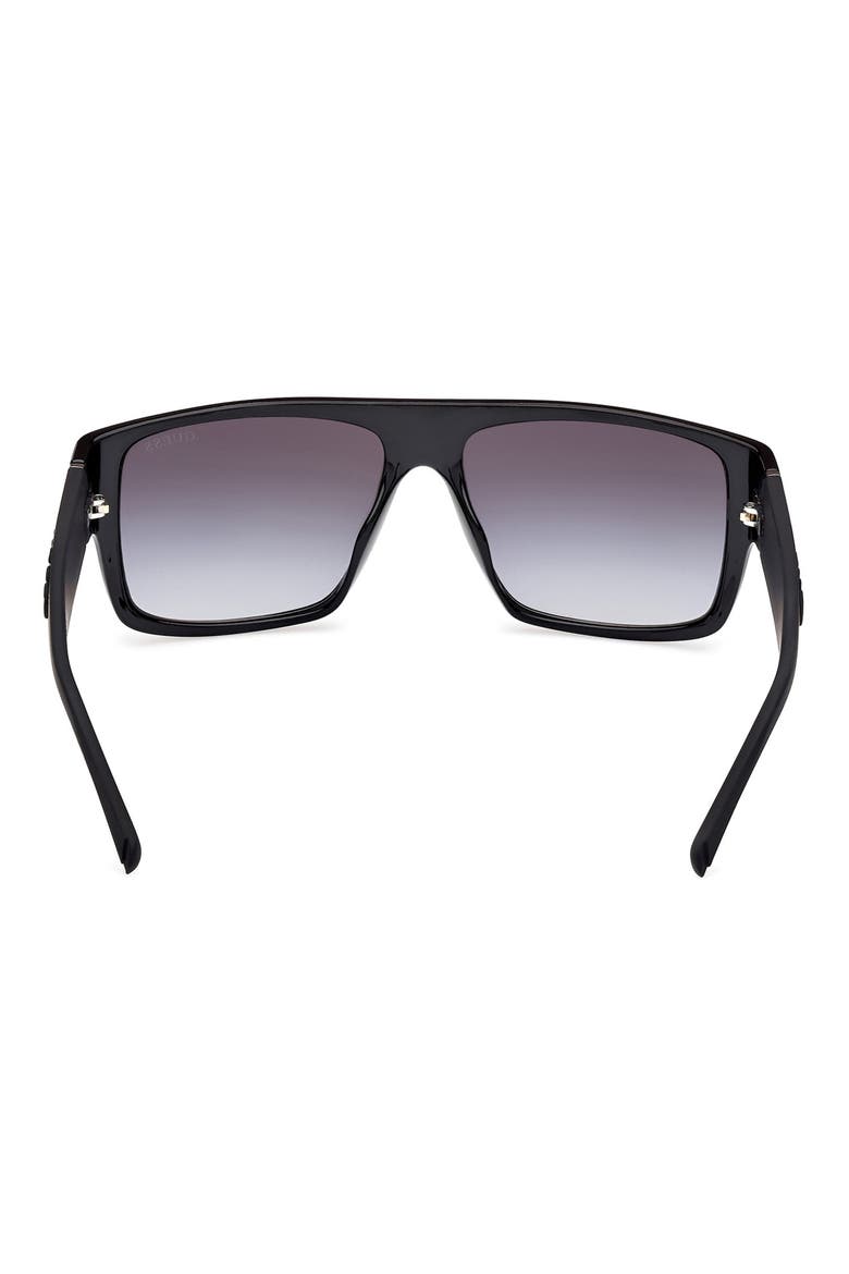 Rectangular Sunglasses, Alternate, color, SHINY BLACK / GRADIENT SMOKE
