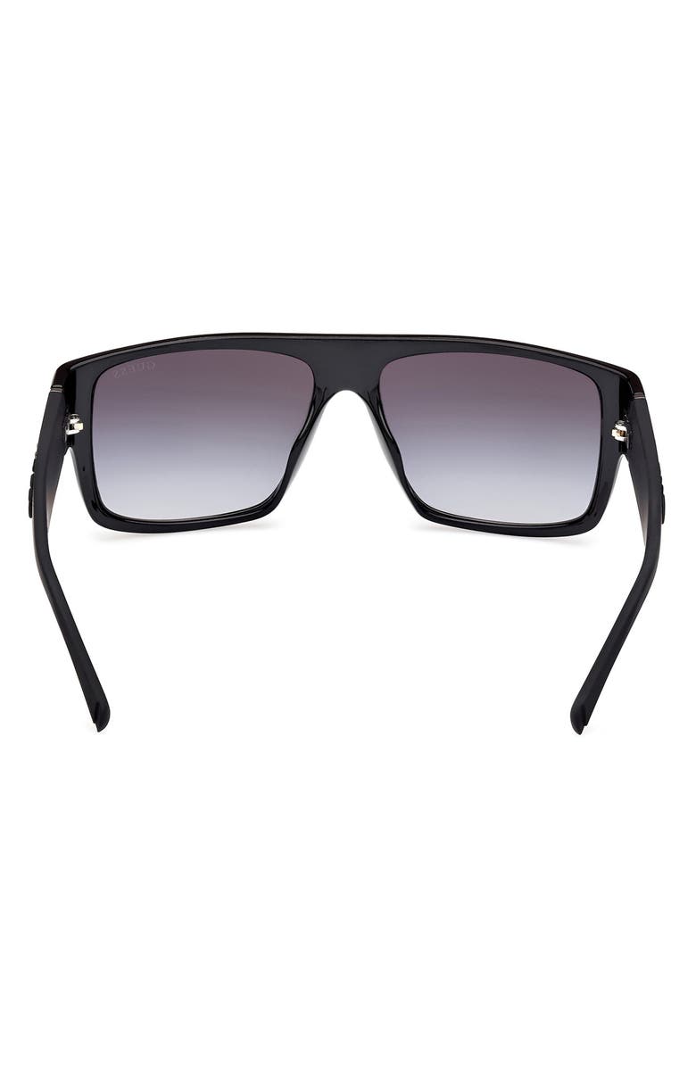 GUESS Rectangular Sunglasses, Alternate, color, Shiny Black / Gradient Smoke