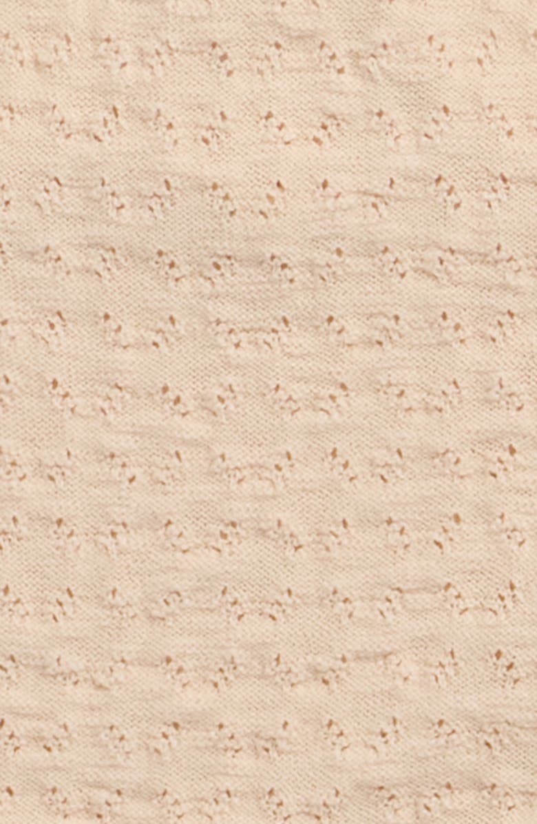 QUINCY MAE Annie Organic Cotton Pointelle Romper, Alternate, color, Ecru