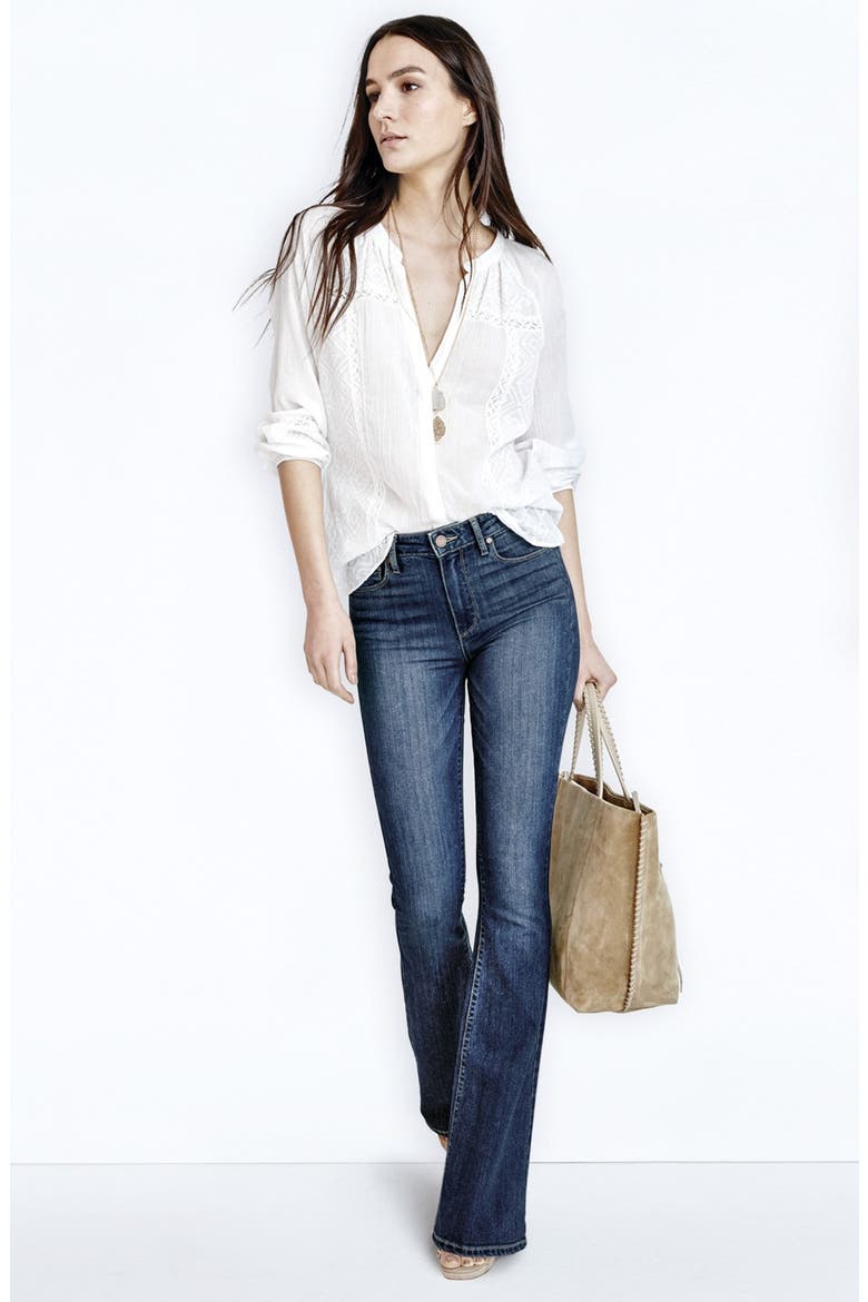 'Deandra' Embroidered Cotton Top, Alternate, color, BLANC