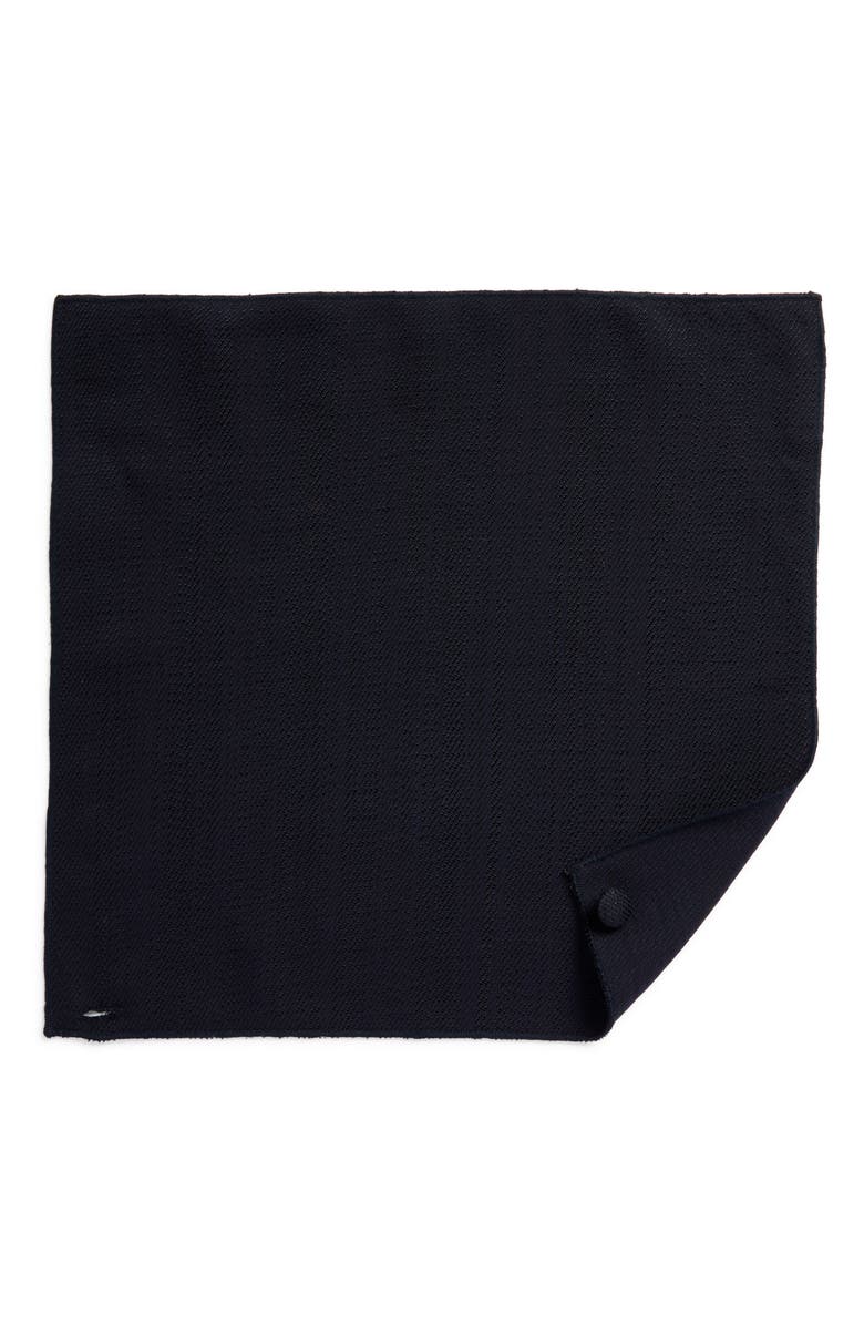 CLIFTON WILSON Textured Wool Pocket Square, Alternate, color, Navy