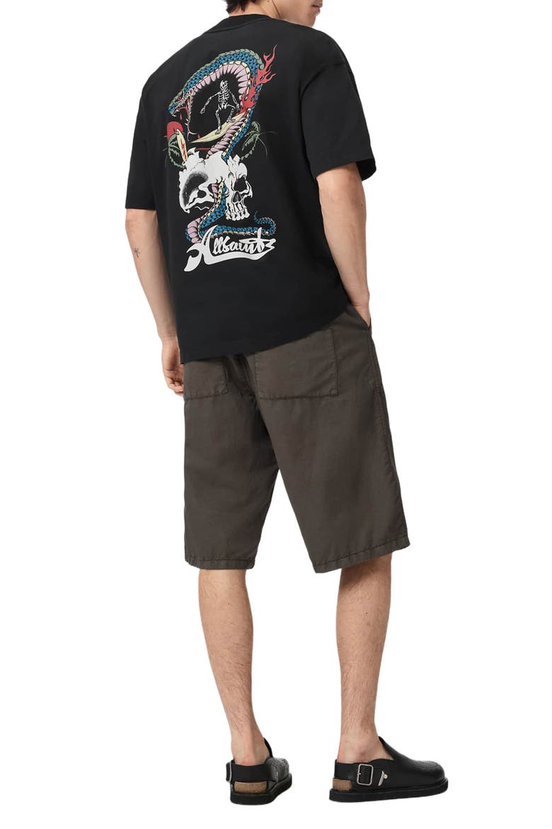 Snakepit Crewneck Graphic T-shirt, Alternate, color, WASHED BLACK
