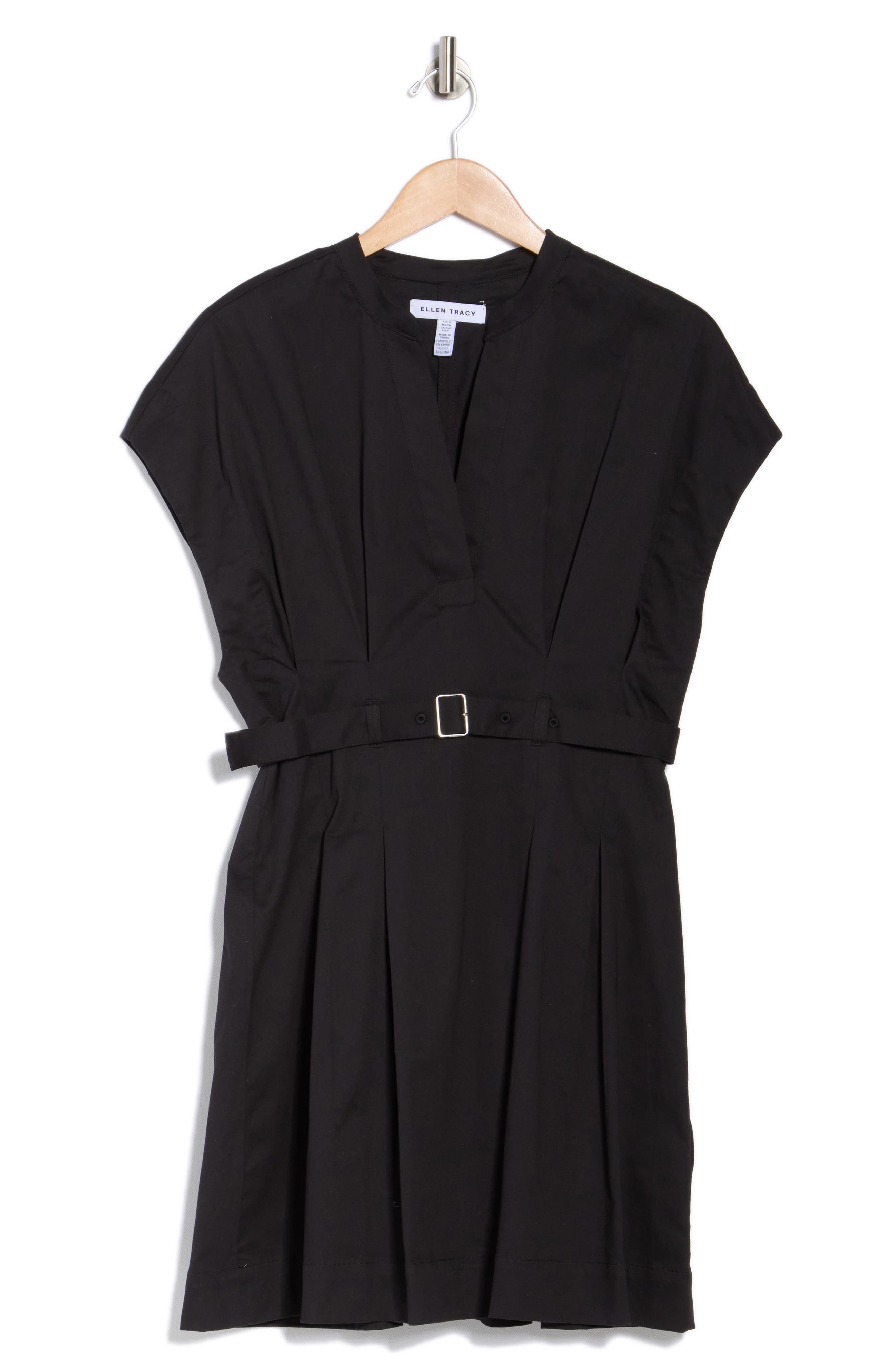Ellen Tracy Stretch Twill V-Neck Dress