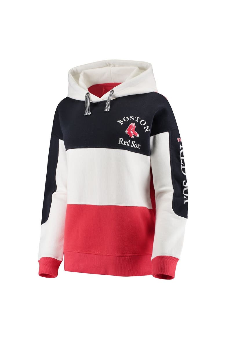 Women's Soft as a Grape Navy/Red Boston Red Sox Rugby Pullover Hoodie, Alternate, color, NAVY