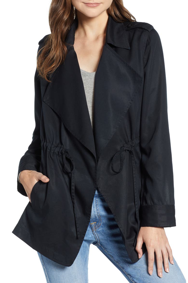 Drapey Utility Jacket, Main, color, BLACK