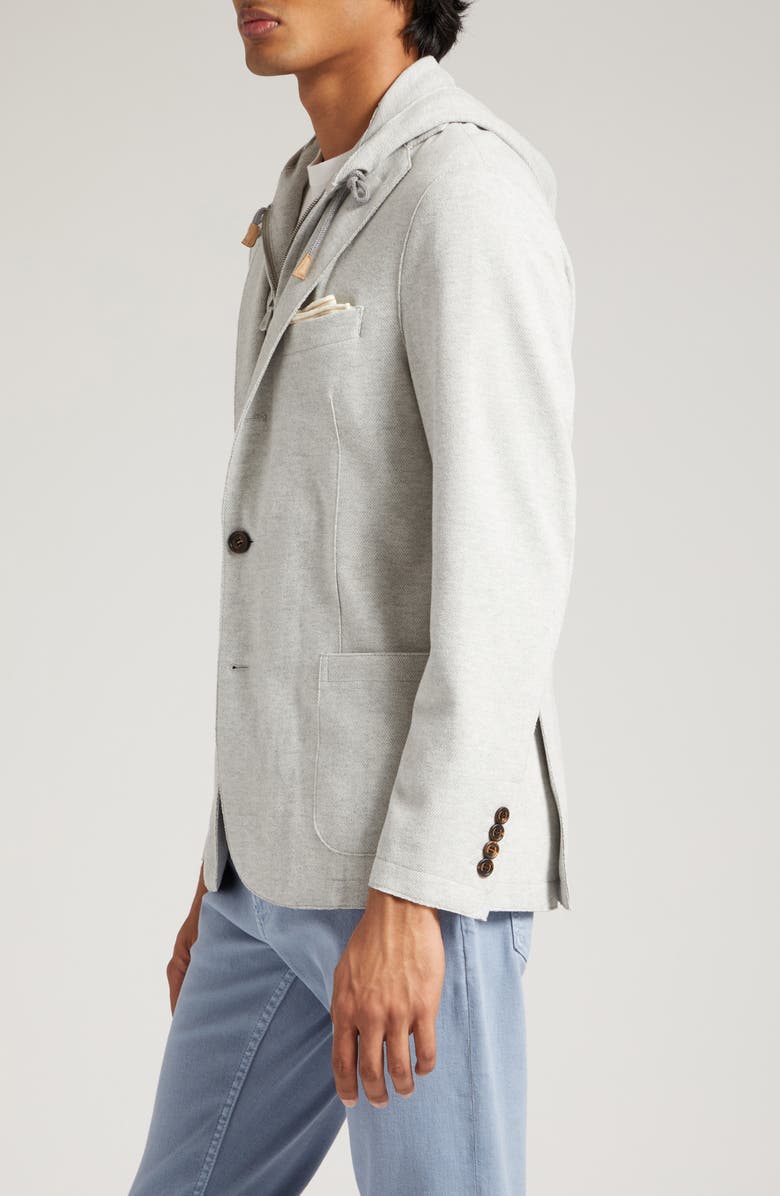 Eleventy Herringbone Blazer with Removable Hooded Bib, Alternate, color, 