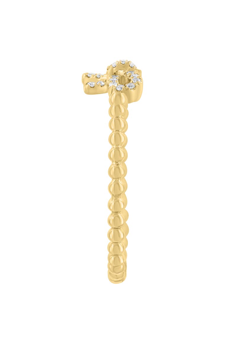 Diamond Bow Bead Shaped Ring, Alternate, color, GOLD
