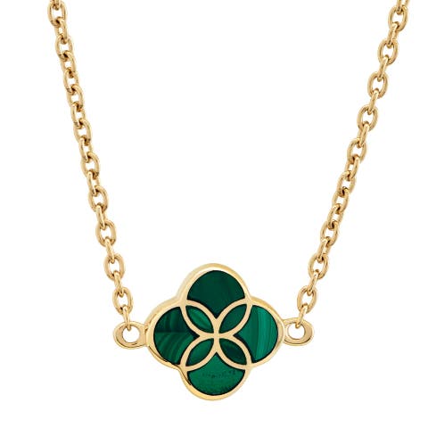 Sterling With 18K Gold Overlay And Gemstones Single Petal Station Necklace