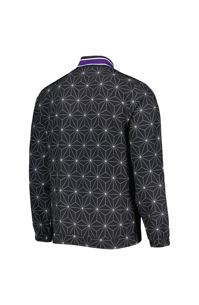 STARTER Men's Starter Black Los Angeles Lakers In-Field Play Fashion Satin Full-Zip Varsity Jacket, Alternate, color, Black