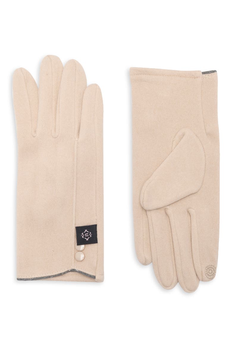Tech Gloves with Button Detail, Main, color, BEIGE