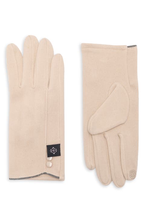 Tech Gloves with Button Detail